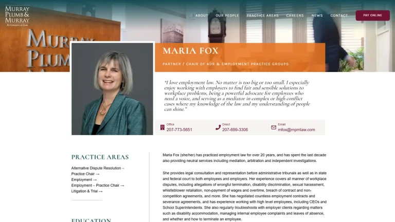 Maria Fox - Portland, ME - Attorney in Portland