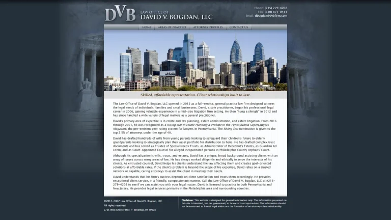 Law Office of David V. Bogdan, LLC - Philadelphia, PA - Attorney in Philadelphia