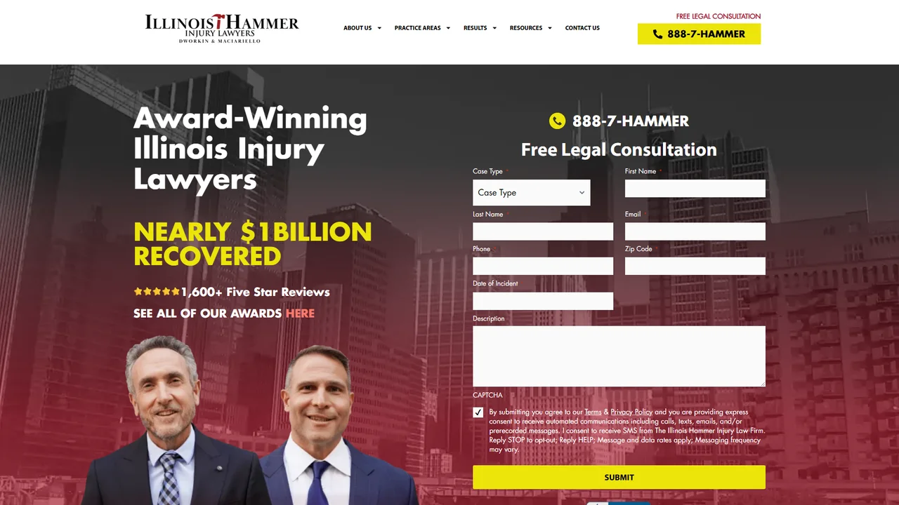 The Illinois Hammer Injury Law Firm Dworkin & Maciariello - Chicago, IL office in Chicago, Illinois