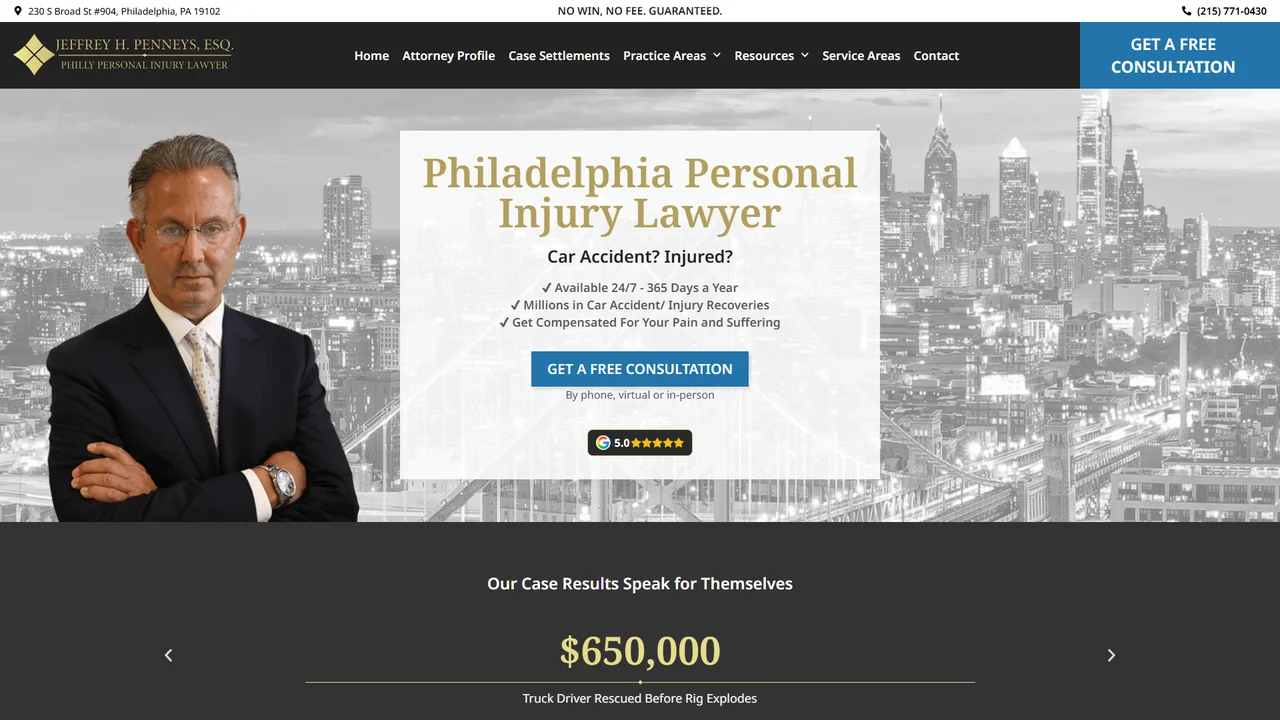 Philly Personal Injury Lawyer Jeffrey H. Penneys, PC - Philadelphia, PA office in Philadelphia, Pennsylvania