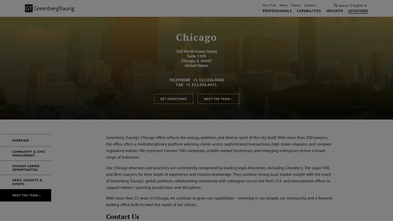 Greenberg Traurig, LLP - Chicago, IL office in Chicago, Illinois