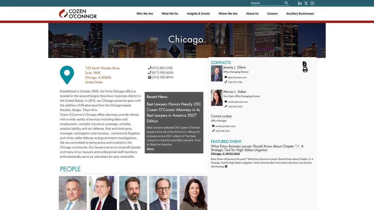 Cozen O'Connor - Chicago, IL office in Chicago, Illinois