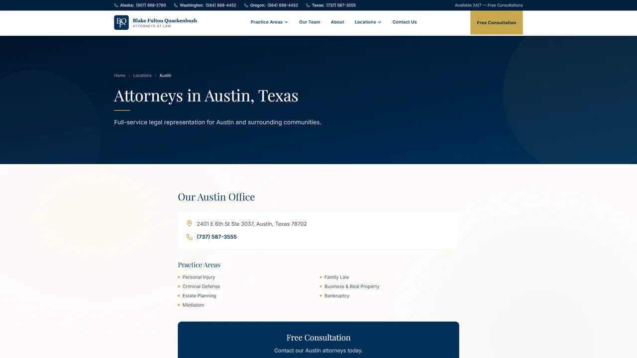 Law Offices of Blake Fulton Quackenbush - Austin, TX office in Austin, Texas