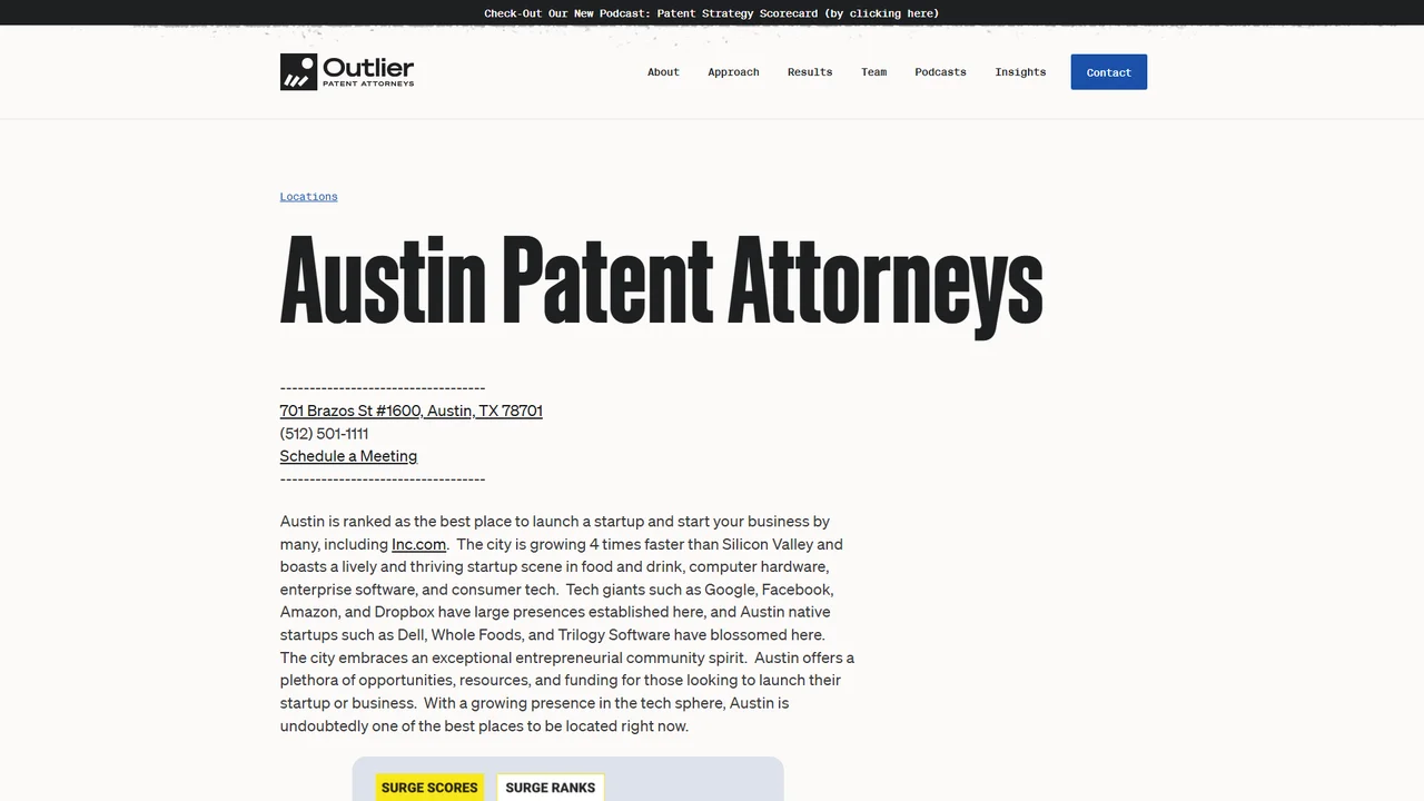 Outlier Patent Attorneys, PLLC - Austin, TX office in Austin, Texas