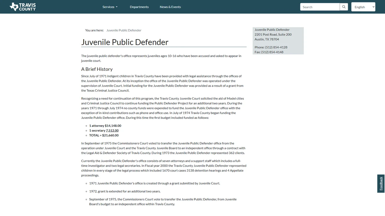 Travis County Juvenile Public Defender - Austin, TX office in Austin, Texas