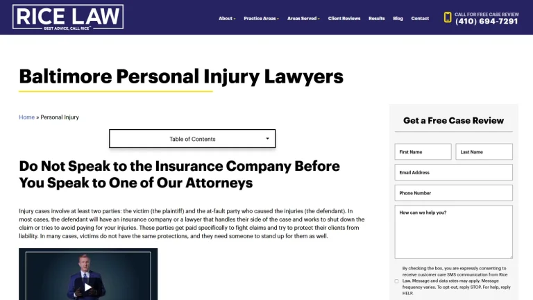 Rice Law - Baltimore, MD - Attorney in Baltimore