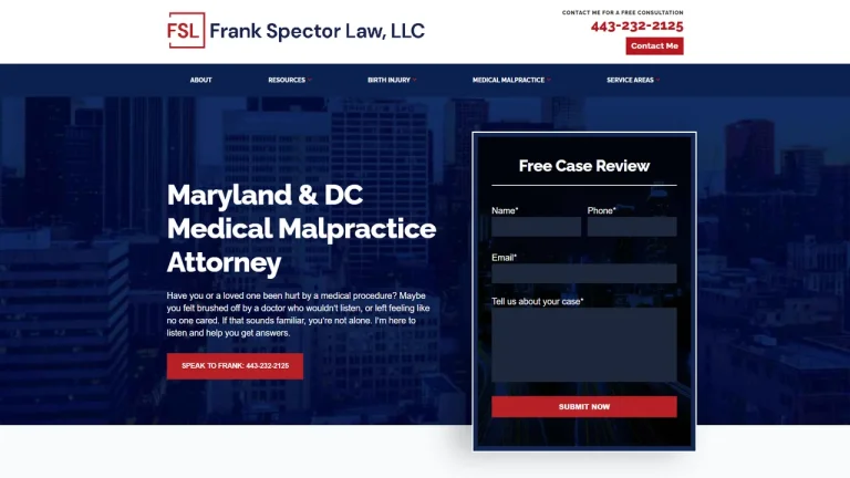 Frank Spector Law - Birth Injury and Medical Malpractice Lawyer - Baltimore, MD - Attorney in Baltimore