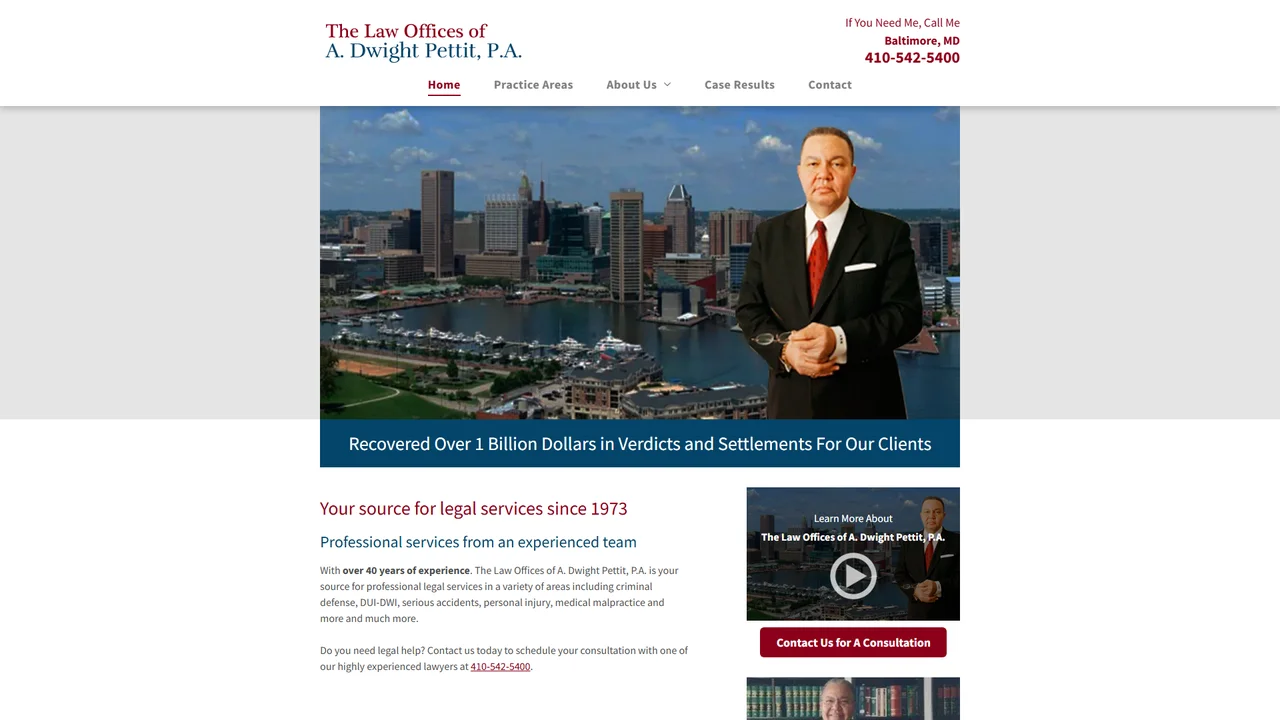 The Law Offices Of A. Dwight Pettit, P.A. - Baltimore, MD office in Baltimore, Maryland