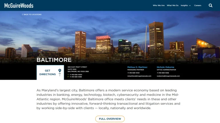 McGuireWoods LLP - Baltimore, MD - Attorney in Baltimore