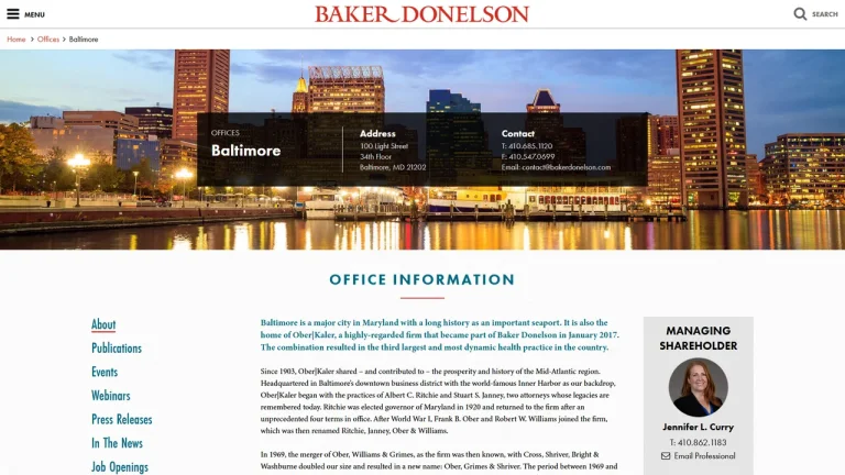Baker Donelson - Baltimore, MD - Attorney in Baltimore
