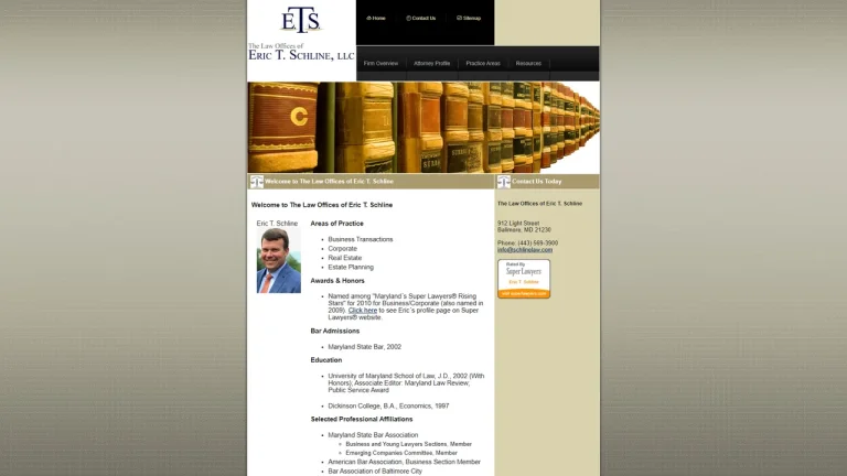 The Law Offices of Eric T. Schline - Baltimore, MD - Attorney in Baltimore