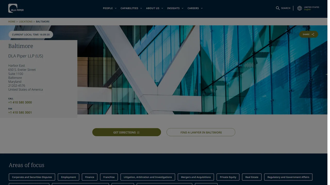 DLA Piper LLP - Baltimore, MD office in Baltimore, Maryland