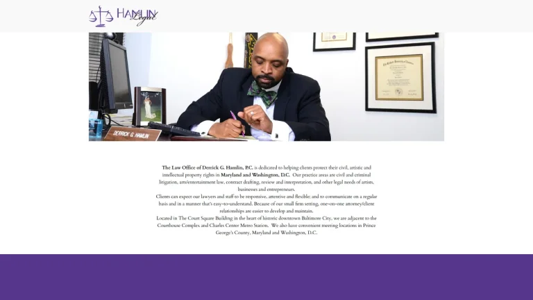 The Law Office of Derrick G. Hamlin, P.C. - Baltimore, MD - Attorney in Baltimore