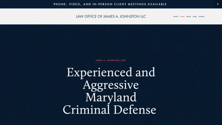 Law Office of James A. Johnston LLC - Baltimore, MD - Attorney in Baltimore