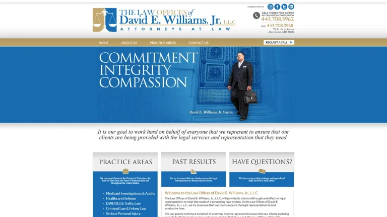 The Law Offices of David E. Williams, Jr., LLC - Baltimore, MD - Attorney in Baltimore