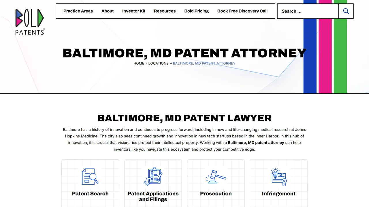 Bold Patents Law Firm - Baltimore, MD office in Baltimore, Maryland