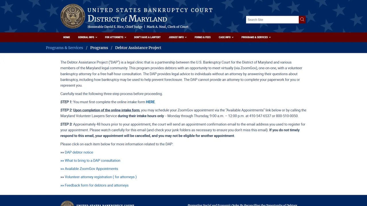 Debtor Assistance Project - Baltimore, MD office in Baltimore, Maryland