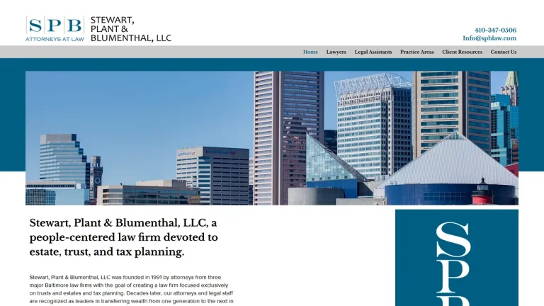 Stewart, Plant & Blumenthal - Baltimore, MD - Attorney in Baltimore