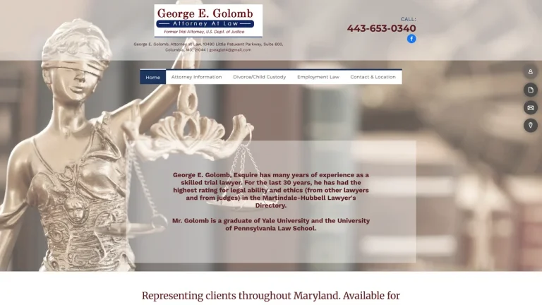 George E. Golomb, Attorney at Law - Baltimore, MD - Attorney in Baltimore