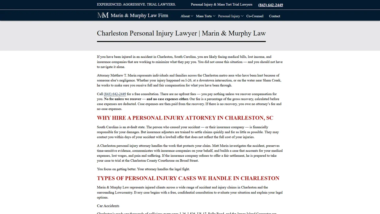 Marin, Barrett, and Murphy Law Firm Inc. - Charleston, SC office in Charleston, SC, South Carolina