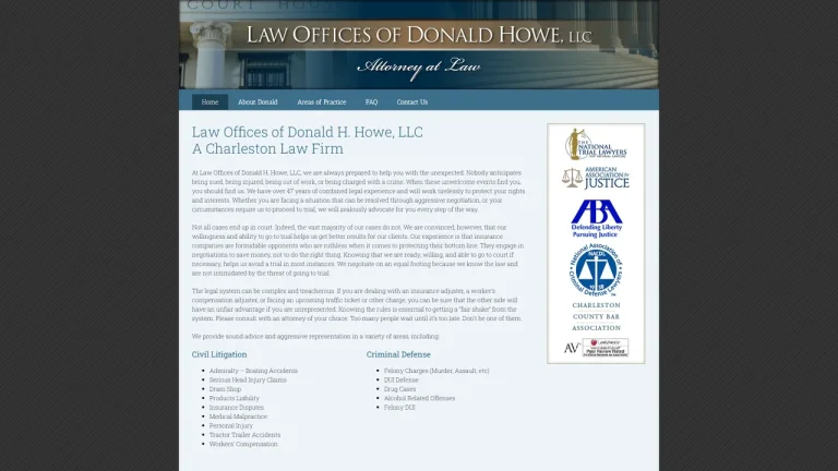 Law Offices of Donald H. Howe, LLC - Charleston, SC - Attorney in Charleston, SC