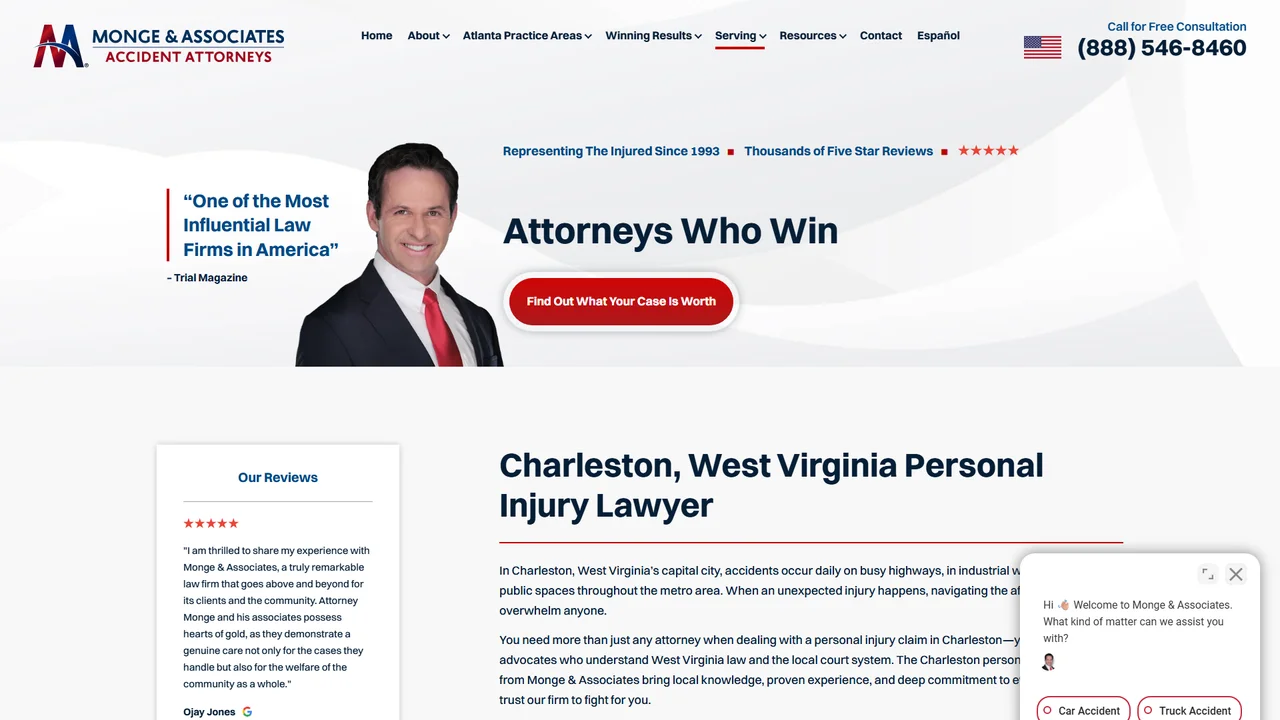 Monge & Associates Injury and Accident Attorneys - Charleston, WV office in Charleston, WV, West Virginia