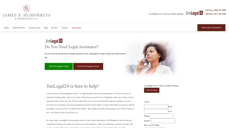 James F. Humphreys & Associates (Jim Legal 24) - Charleston, WV - Attorney in Charleston, WV