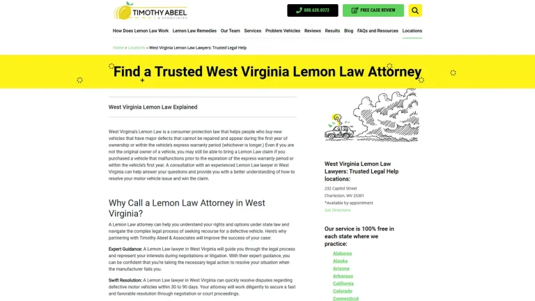 Timothy Abeel & Associates Lemon Law Attorneys - Charleston, WV - Attorney in Charleston, WV