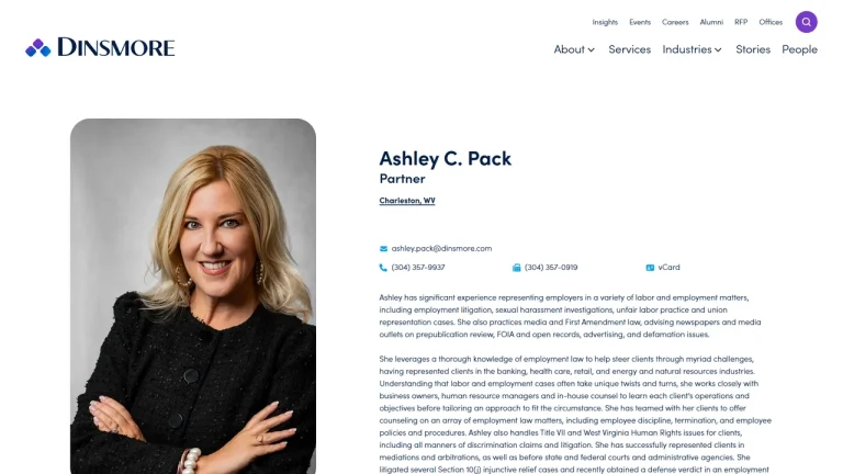 Ashley C. Pack - Dinsmore & Shohl LLP - Charleston, WV - Attorney in Charleston, WV