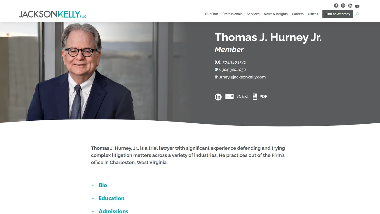 Thomas J. Hurney Jr. - Jackson Kelly PLLC - Charleston, WV office in Charleston, WV, West Virginia