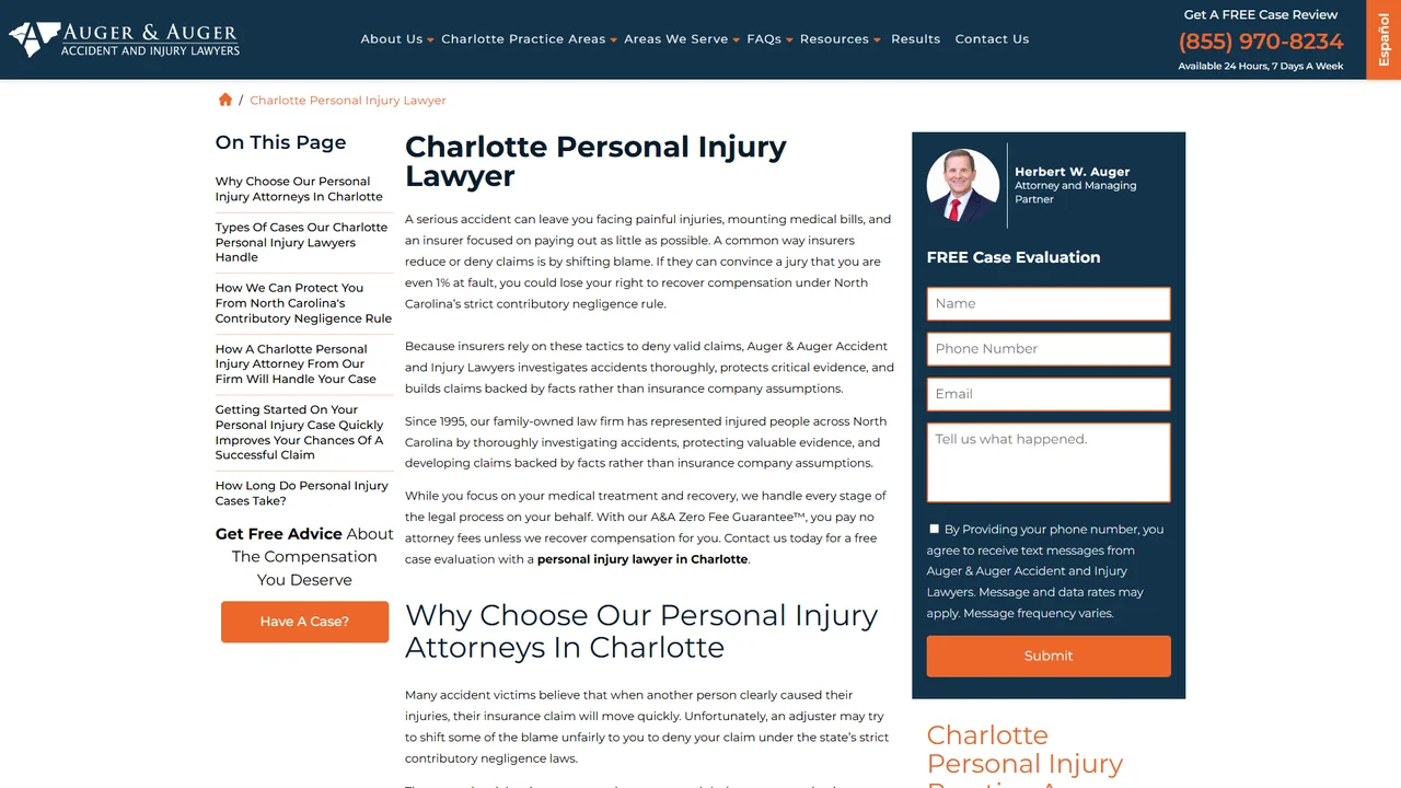 Auger and Auger Accident and Injury Lawyers - Charlotte, NC office in Charlotte, North Carolina