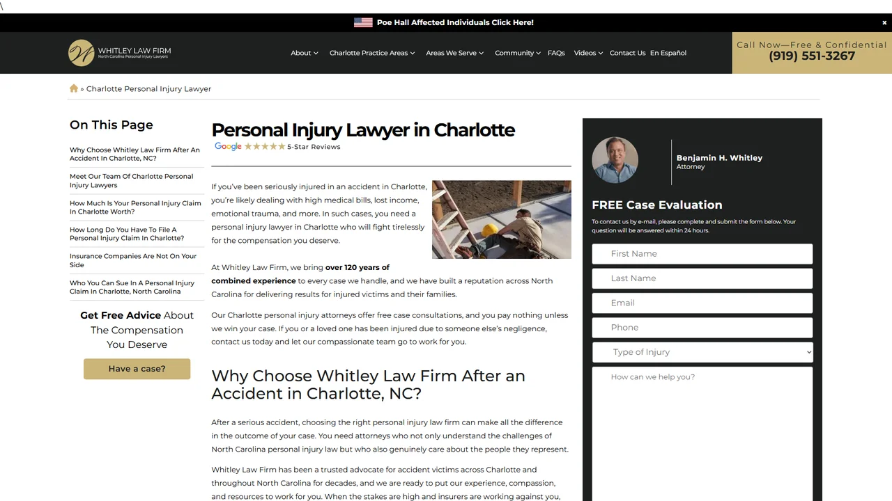 Whitley Law Firm Injury Lawyers - Charlotte, NC office in Charlotte, North Carolina