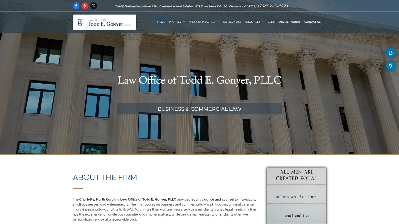 Law Office Of Todd Gonyer PLLC - Charlotte, NC office in Charlotte, North Carolina