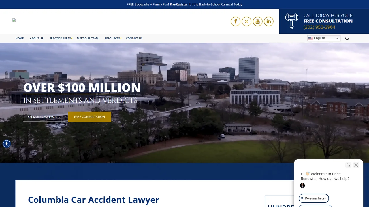 Price Benowitz Accident Injury Lawyers, LLP - Columbia, SC office in Columbia, South Carolina