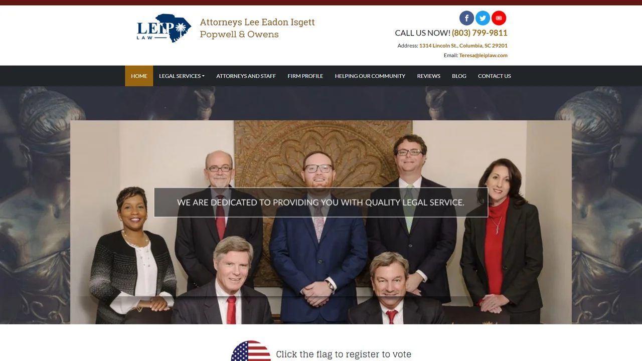 Attorneys Lee Eadon Isgett Popwell & Owens - Columbia, SC office in Columbia, South Carolina