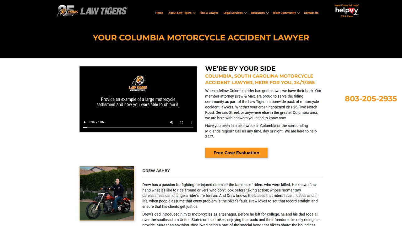 Law Tigers Motorcycle Lawyer - Columbia, SC office in Columbia, South Carolina