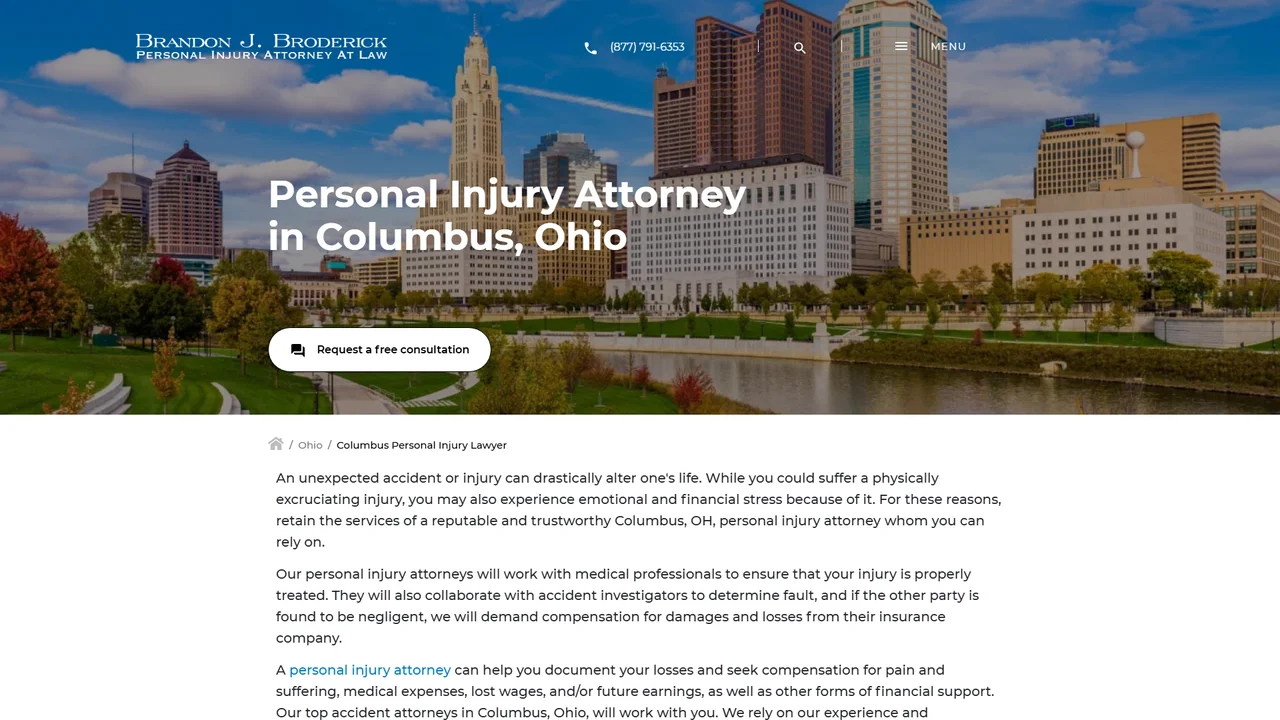 Columbus Personal Injury Attorney at Law, Brandon J. Broderick - Columbus, OH office in Columbus, Ohio