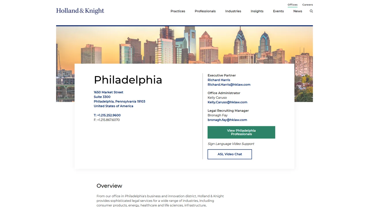 Holland & Knight LLP - Philadelphia, PA office in Philadelphia, Pennsylvania