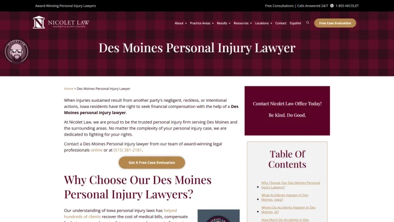 Nicolet Law Accident & Injury Lawyers - Des Moines, IA - Attorney in Des Moines