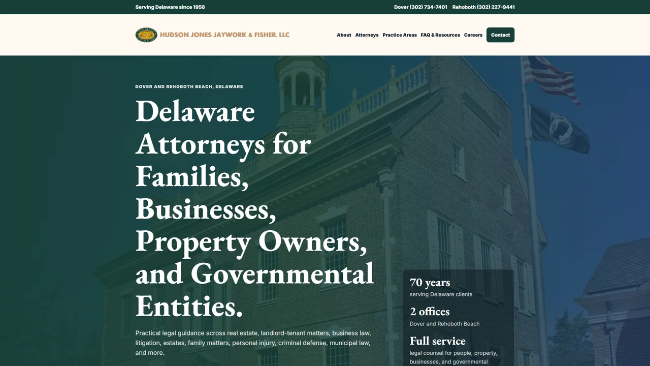 Hudson, Jones, Jaywork & Fisher - Dover, DE office in Dover, Delaware