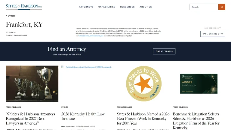 Stites & Harbison PLLC - Frankfort, KY - Attorney in Frankfort