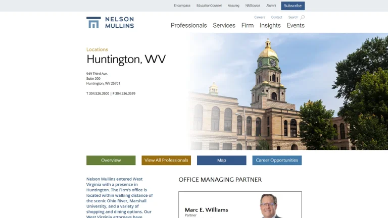 Nelson Mullins Riley & Scarborough LLP - Huntington, WV - Attorney in Huntington