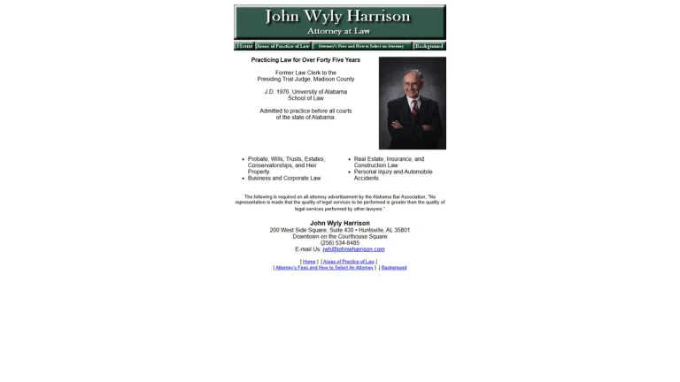 Attorney John Wyly Harrison - Huntsville, AL - Attorney in Huntsville