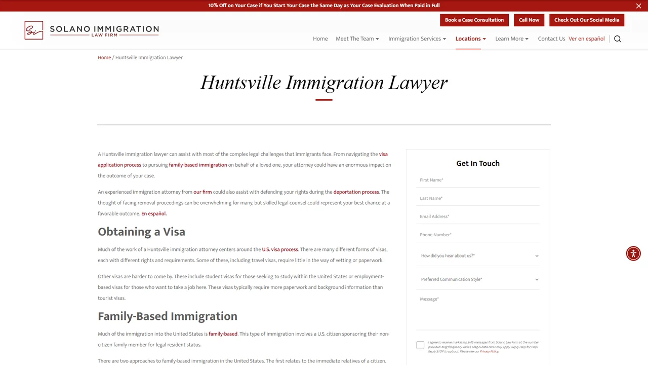 Solano Immigration Law Firm - Huntsville, AL office in Huntsville, Alabama