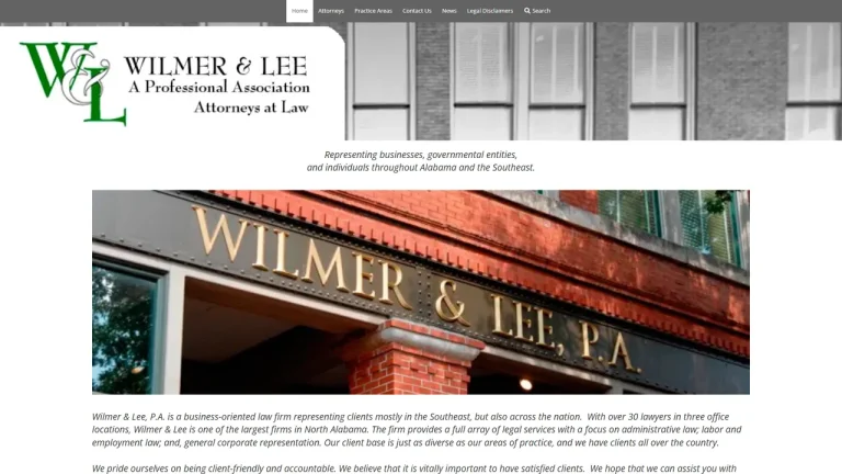 Wilmer and Lee, Attorneys at Law - Huntsville, AL - Attorney in Huntsville