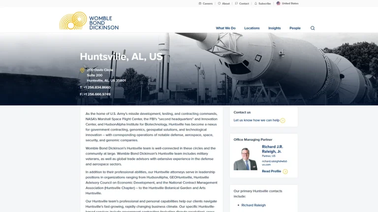 Womble Bond Dickinson (US) LLP - Huntsville, AL - Attorney in Huntsville