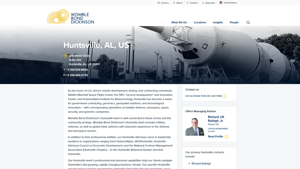 Womble Bond Dickinson (US) LLP - Huntsville, AL office in Huntsville, Alabama