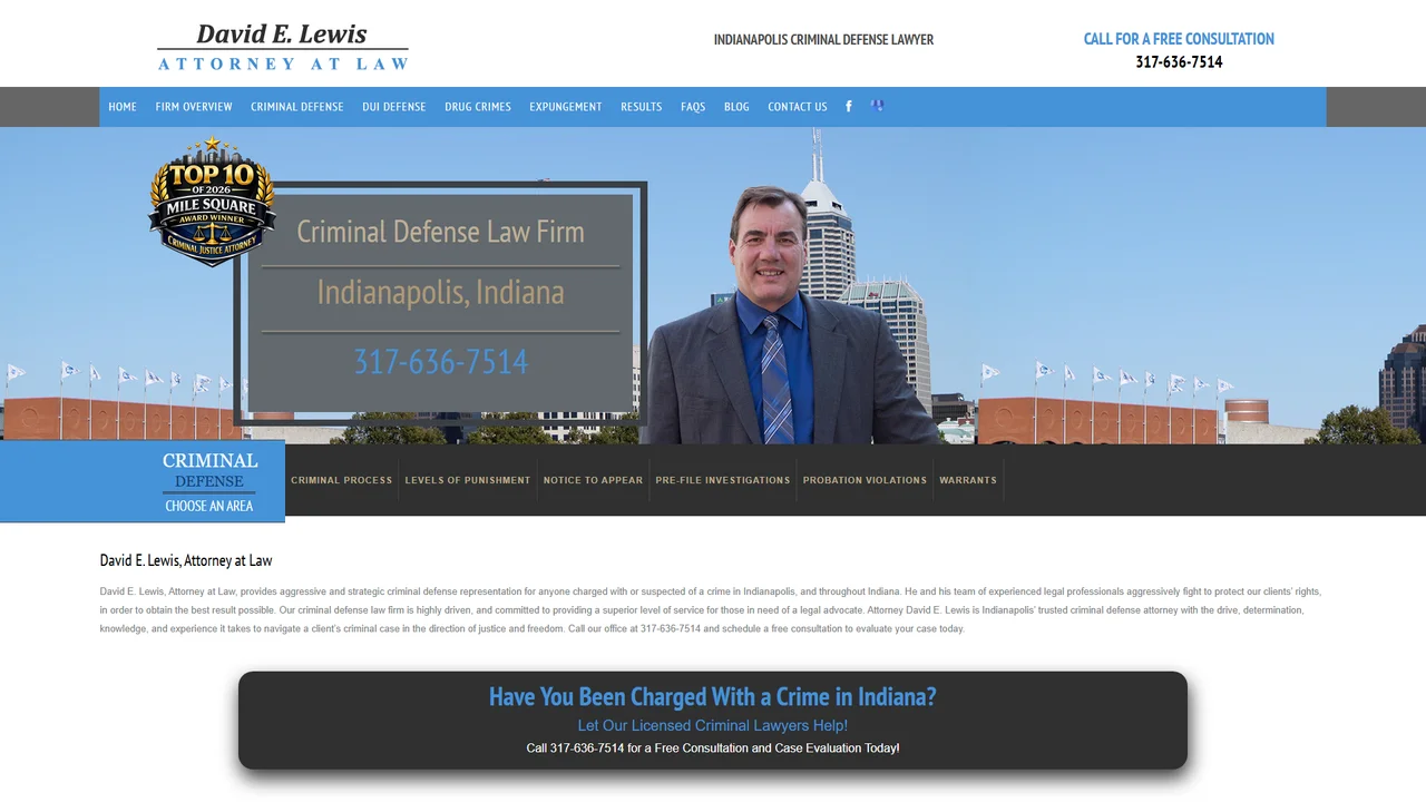David E. Lewis Attorney at Law - Indianapolis, IN office in Indianapolis, Indiana