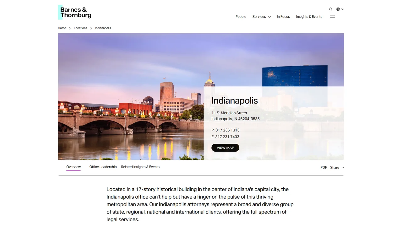 Barnes and Thornburg LLP - Indianapolis, IN office in Indianapolis, Indiana