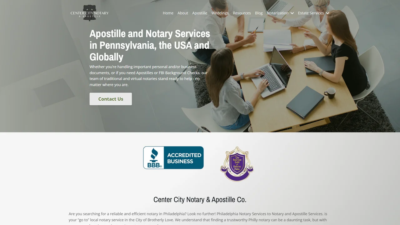 Center City Notary & Apostille Co. - Philadelphia, PA office in Philadelphia, Pennsylvania